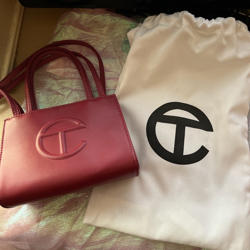 Small Oxblood Telfar Shopping Bag